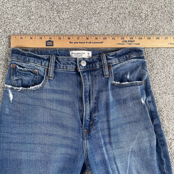 Abercrombie & Fitch Ankle Straight Ultra High Rise Curve Love Jeans Womens 6 28 - Picture 11 of 11